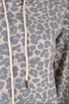 Nuggles® Hoodie Dress in Classic Leopard, full length with the hood down, tan and black leopard on camel