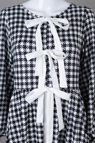 Model wearing Nuggles®  Addison Dress in Cookie Check