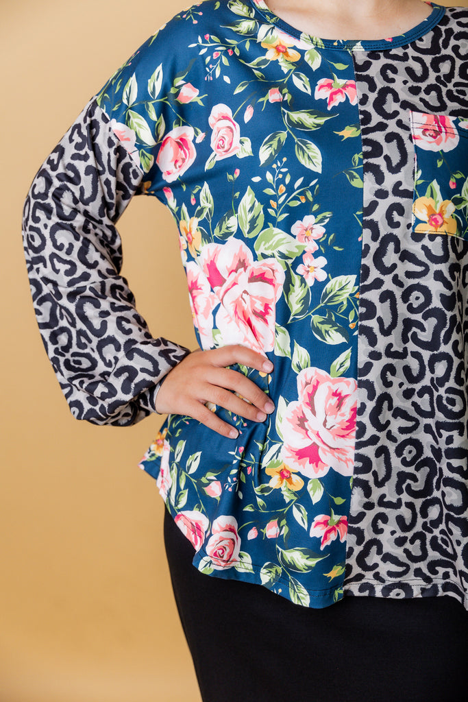 modest long sleeve top pretty prints