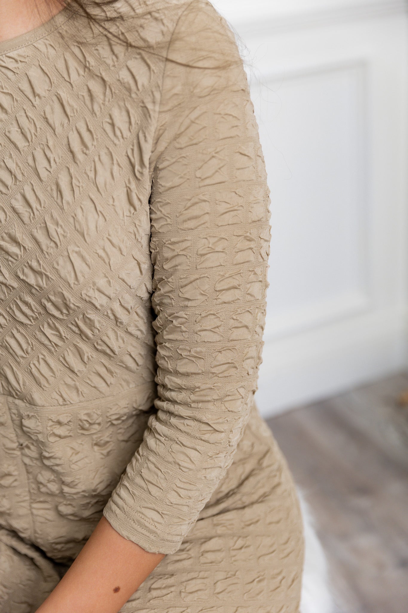 Nuggles® Cindy Bubble Dress in textured solid bubble knit.