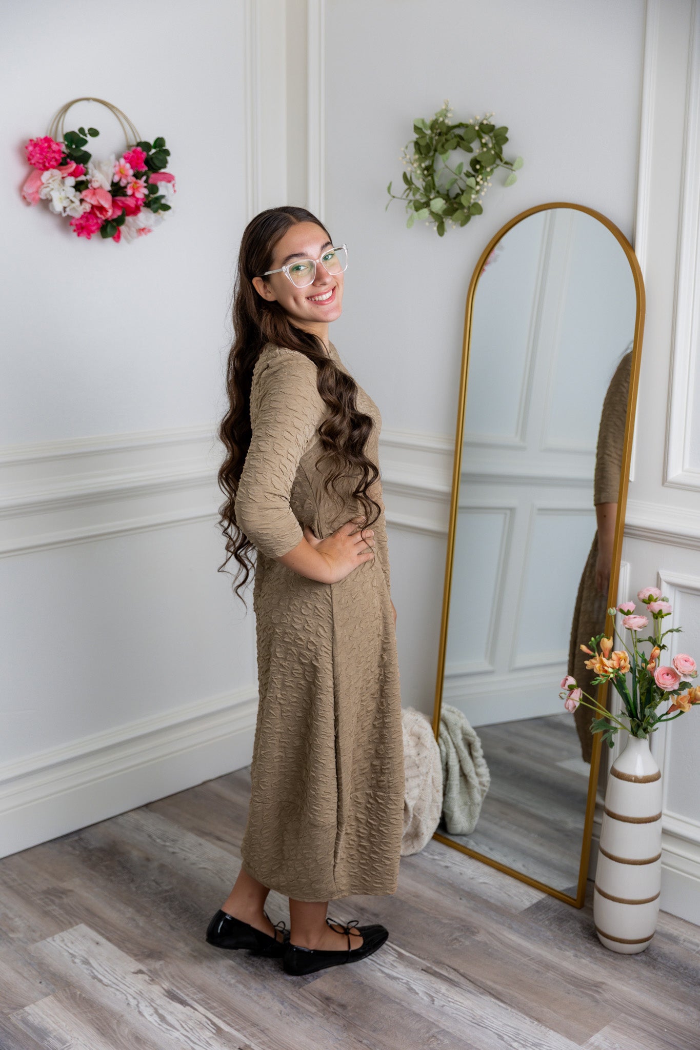 Nuggles® Cindy Bubble Dress in textured solid bubble knit.