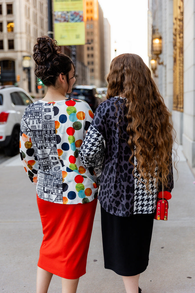 modest long sleeve top pretty prints