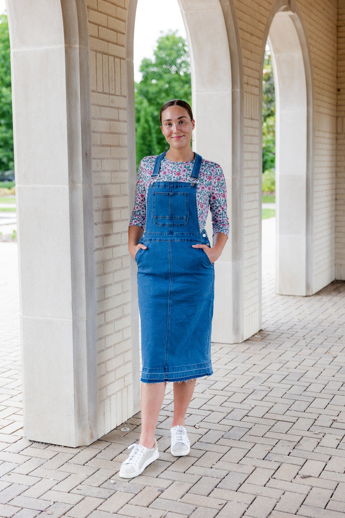 modest midi ruched dress pretty prints