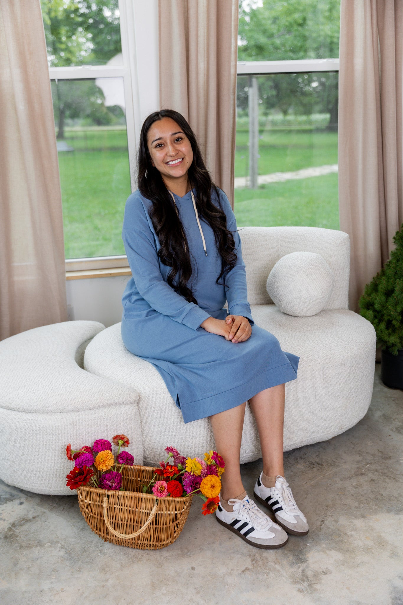 Modest hoodie dress by Nuggles®, soft and comfortable sweatshirt-style dress