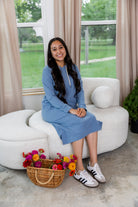 Modest hoodie dress by Nuggles®, soft and comfortable sweatshirt-style dress