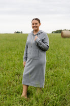 Modest hoodie dress by Nuggles®, soft and comfortable sweatshirt-style dress