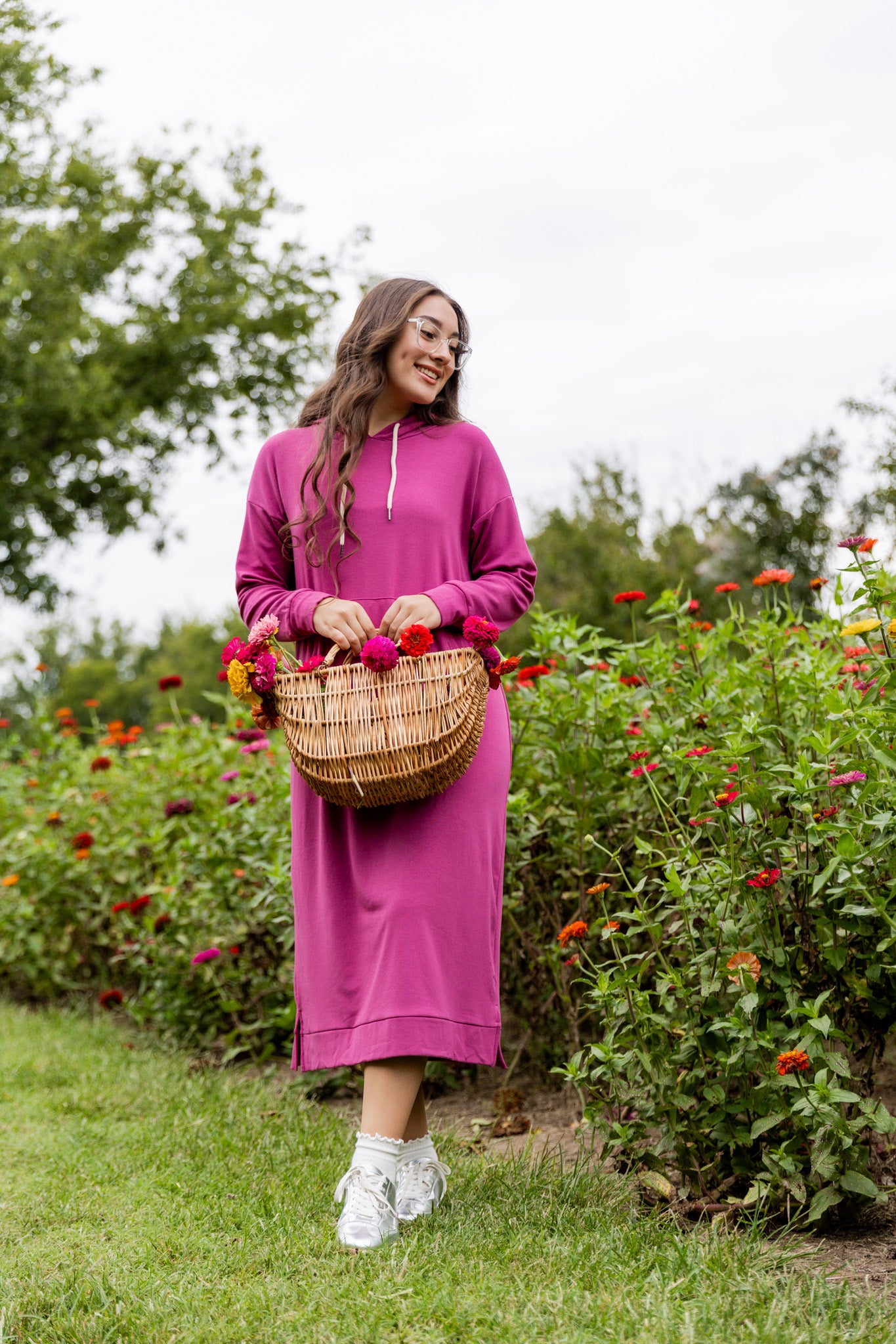 Modest hoodie dress by Nuggles®, soft and comfortable sweatshirt-style dress