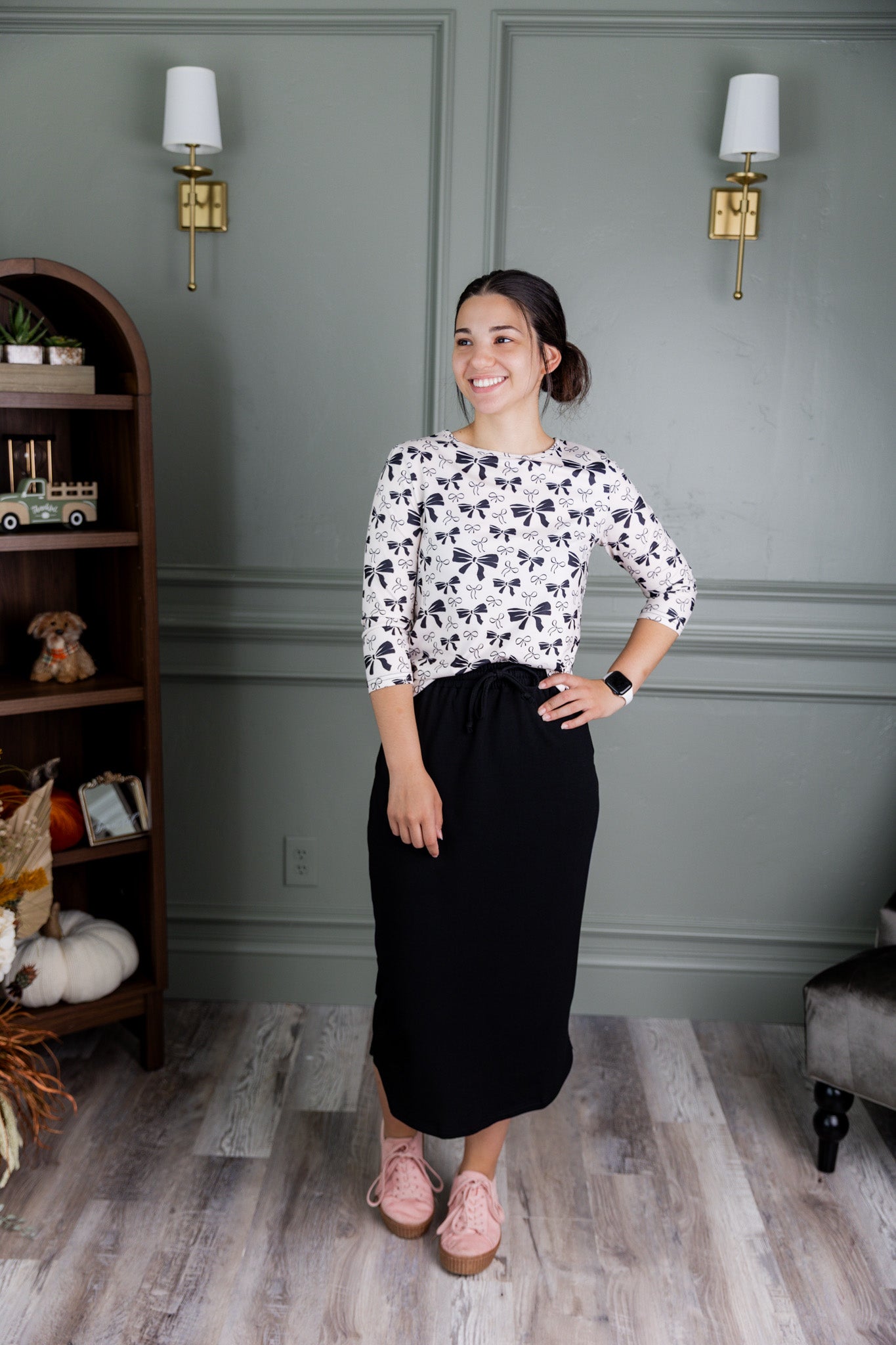 Nuggles® Misty Lounge Skirt styled for everyday wear with relaxed fit and elastic drawstring waist.