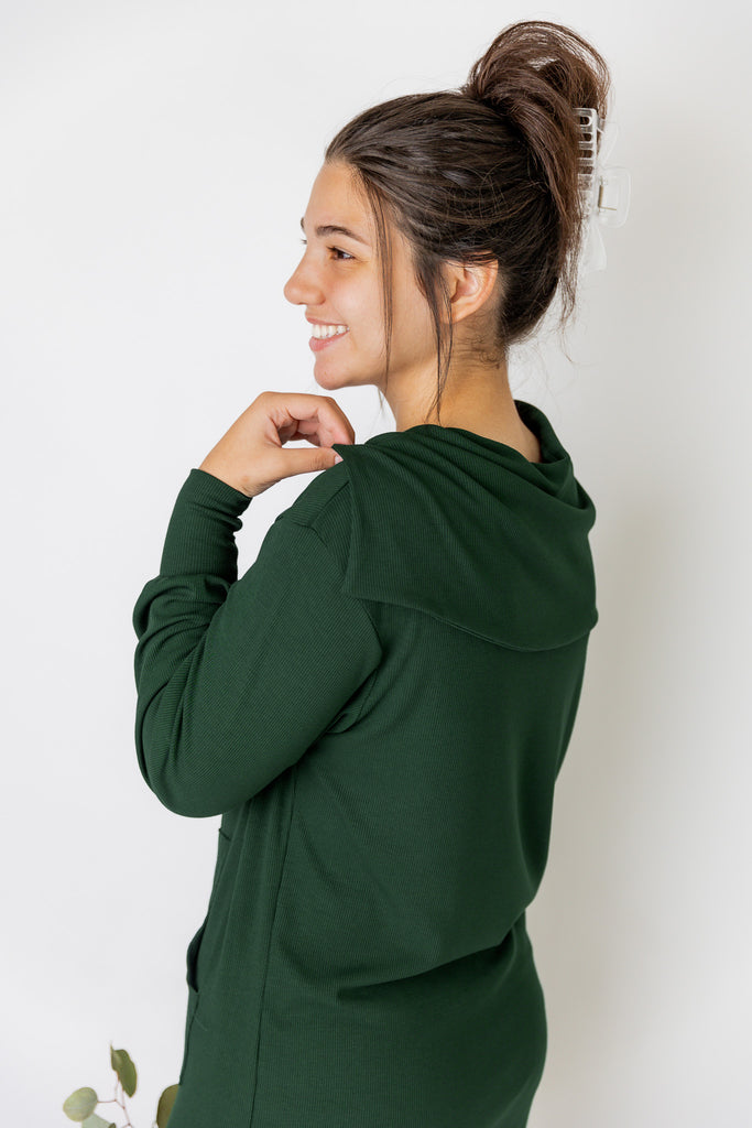 modest zipper long sleeve dress