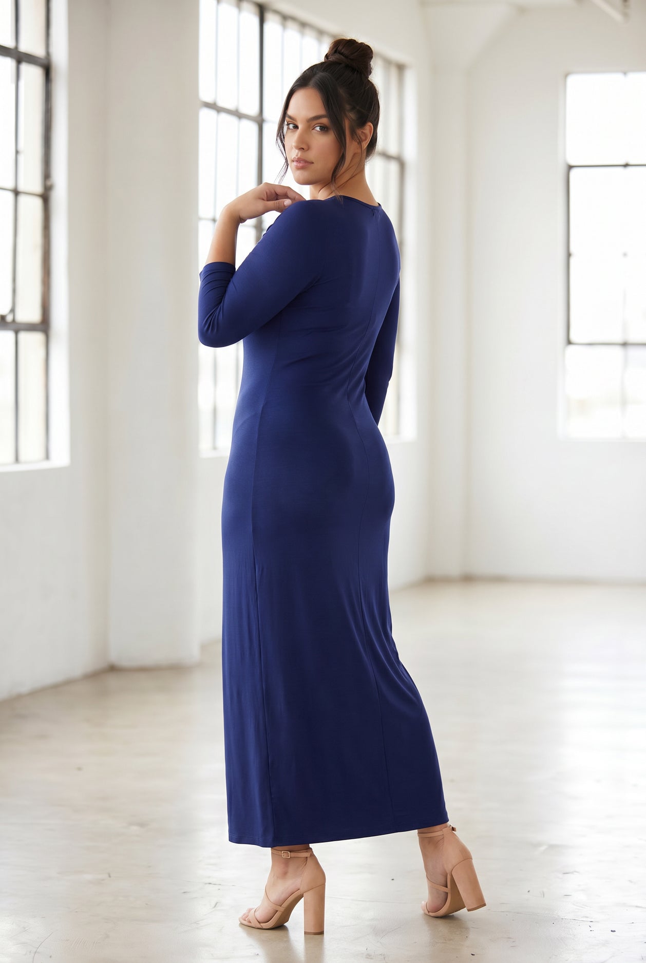 Dark Blue Maxi Layering Dress | Modest Maxi Dress