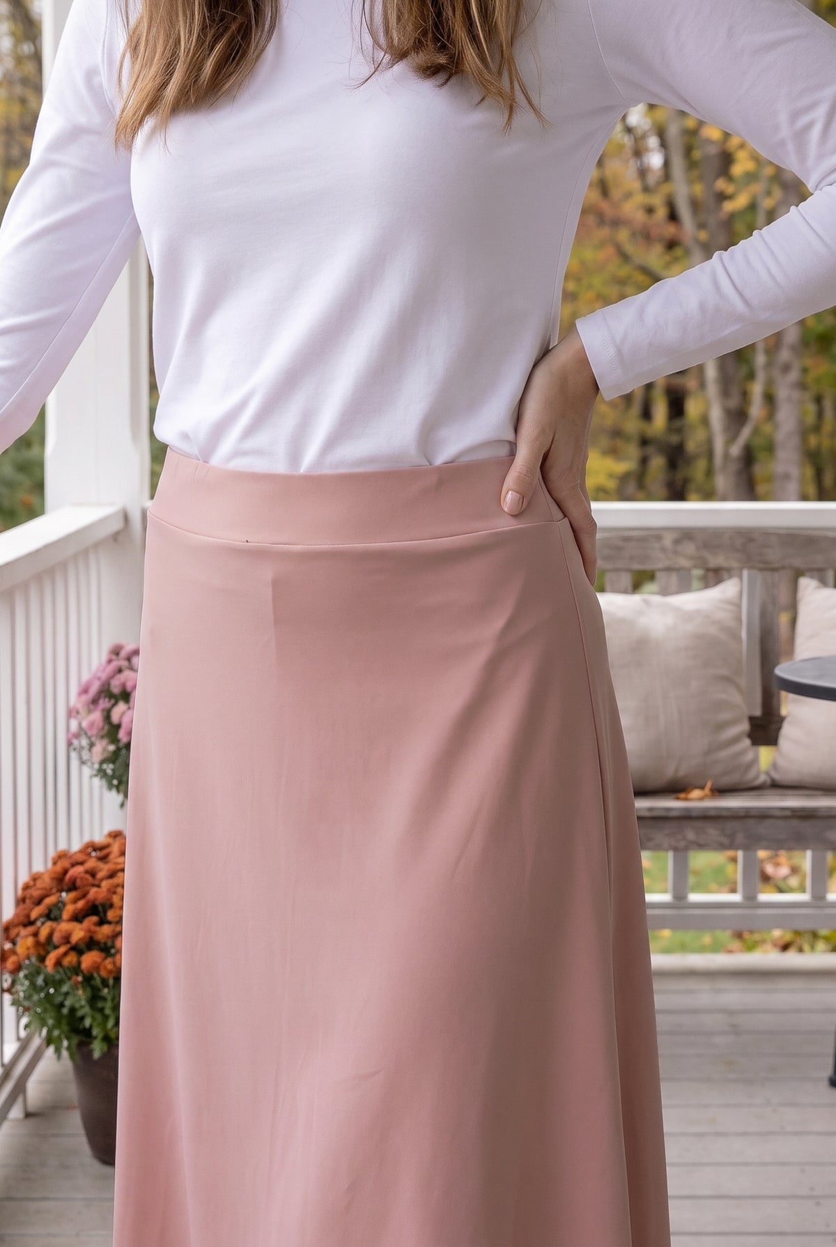Nuggles® Tilly Sport Skirt in Dusty Pink close up