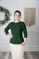 essential layering tee in solid colors, modest women's base layer by Nuggles®