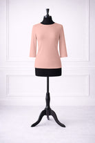 Front view of Nuggles® Essential 3/4 sleeve tee in Baby Pink