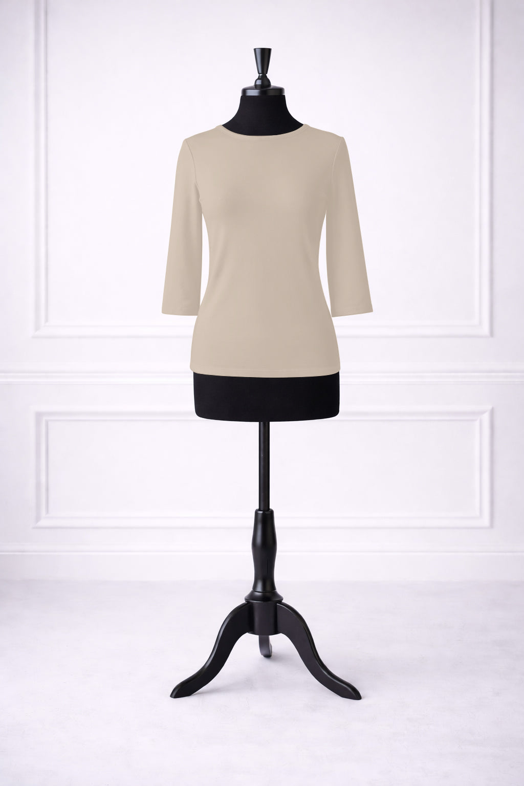 Stock photo of our Nuggles® Essential 3/4 Tee in Nude