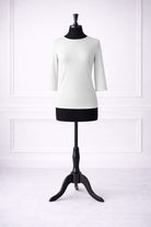 Front view of Nuggles® Essential 3/4 sleeve tee in White 