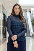 Model wearing Nuggles®  Mesh Tee in Evening Bloom