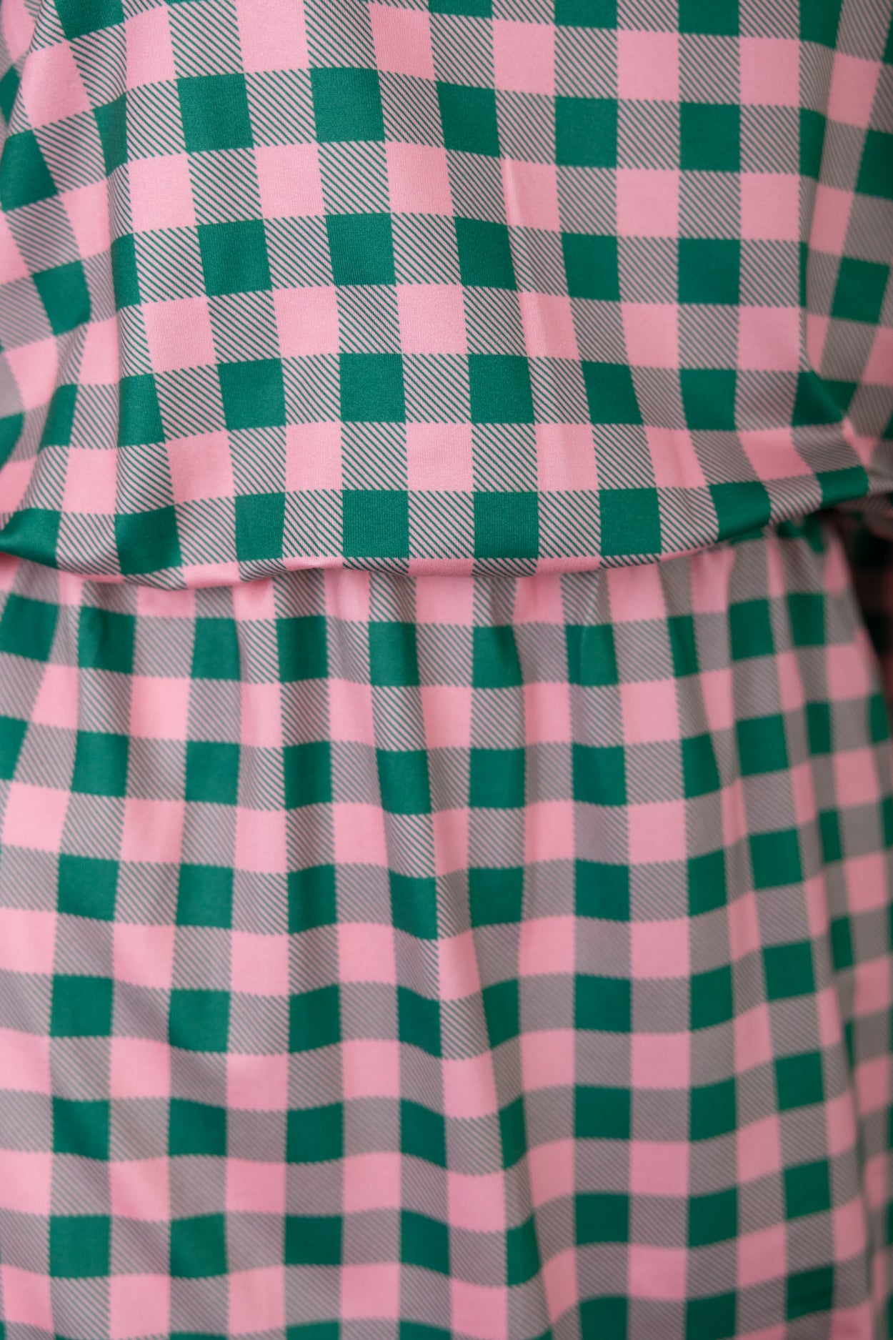 Modest plus-size Harper Jane midi dress in Evergreen Check green gingham by Nuggles