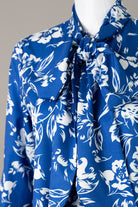 Nuggles® Felicity Bow Top in Royal Bloom floral womens blouse