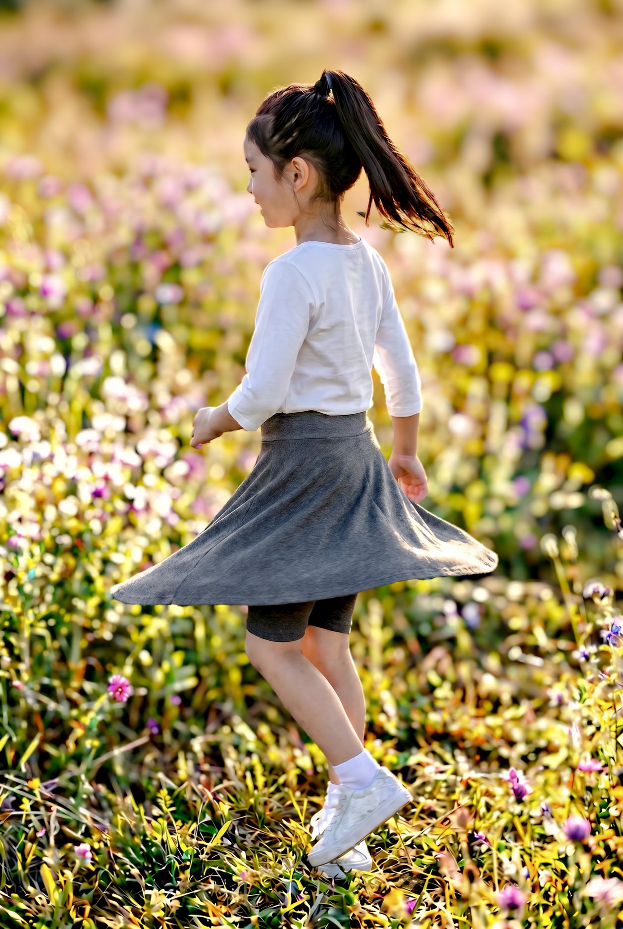 Model wearing Nuggles®  Girls' Athleisure Skirt
