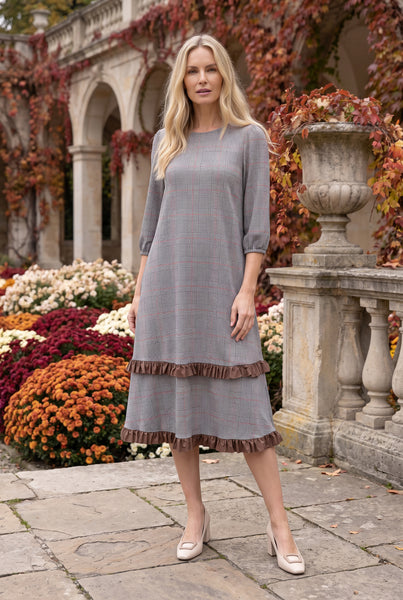 grey ruffle sleeve dress Patricia size_2XL