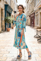 Model wearing Nuggles®  Hazel Dress in Blue Bird
