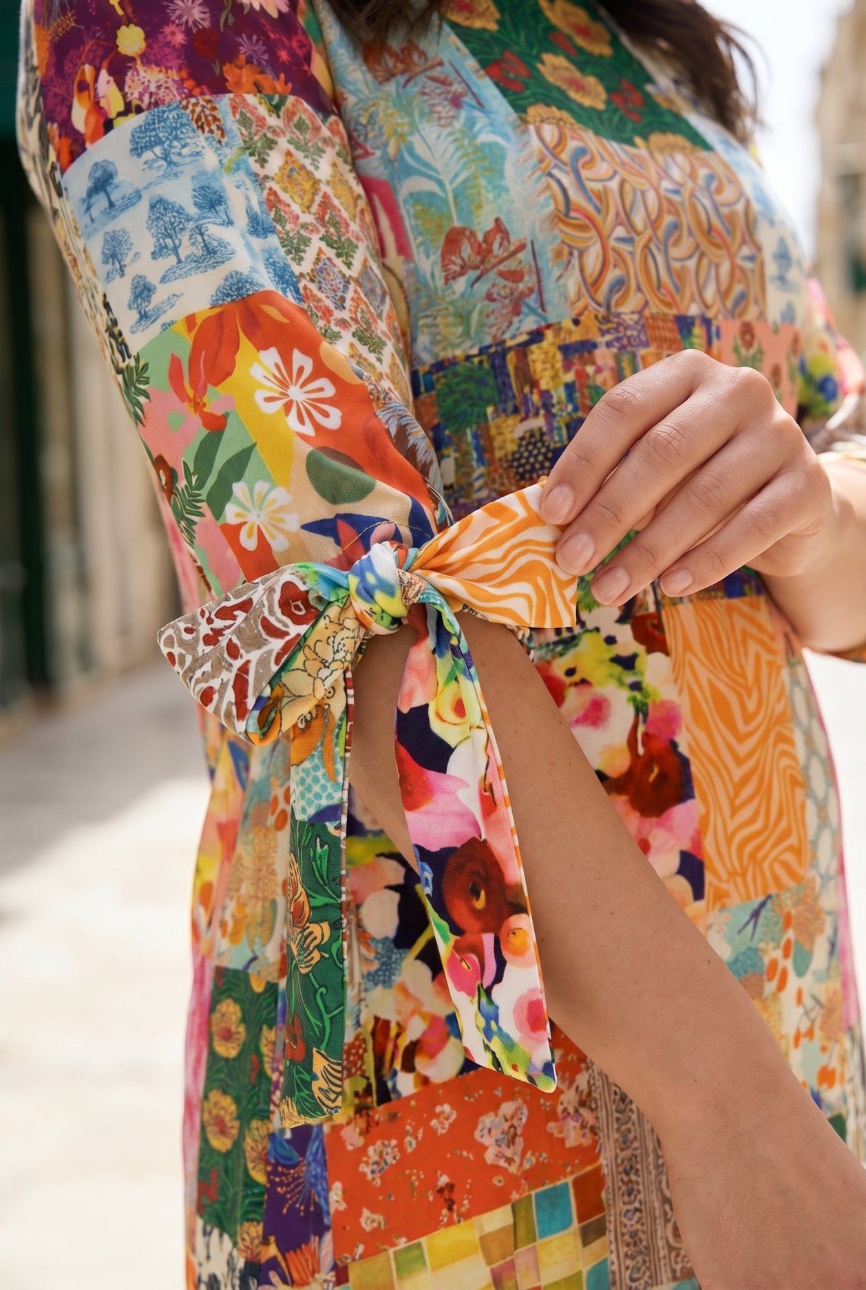 Model wearing Nuggles®  Hazel Dress in Carousel
