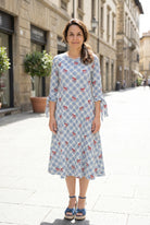 Model wearing Nuggles®  Hazel Dress in Sunday Bow
