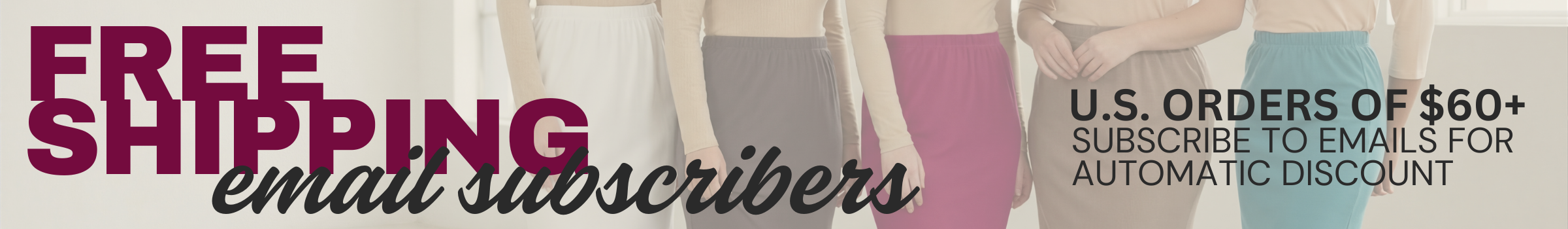 A promo that shows free shipping for email subscribers for orders over $60