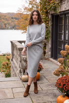 Model wearing Nuggles®  Misty Lounge Set in Heather Gray