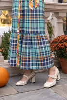 Model wearing Nuggles®  Leila Dress in Highland Paid