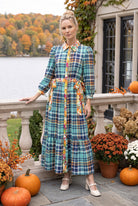 Model wearing Nuggles®  Leila Dress in Highland Paid