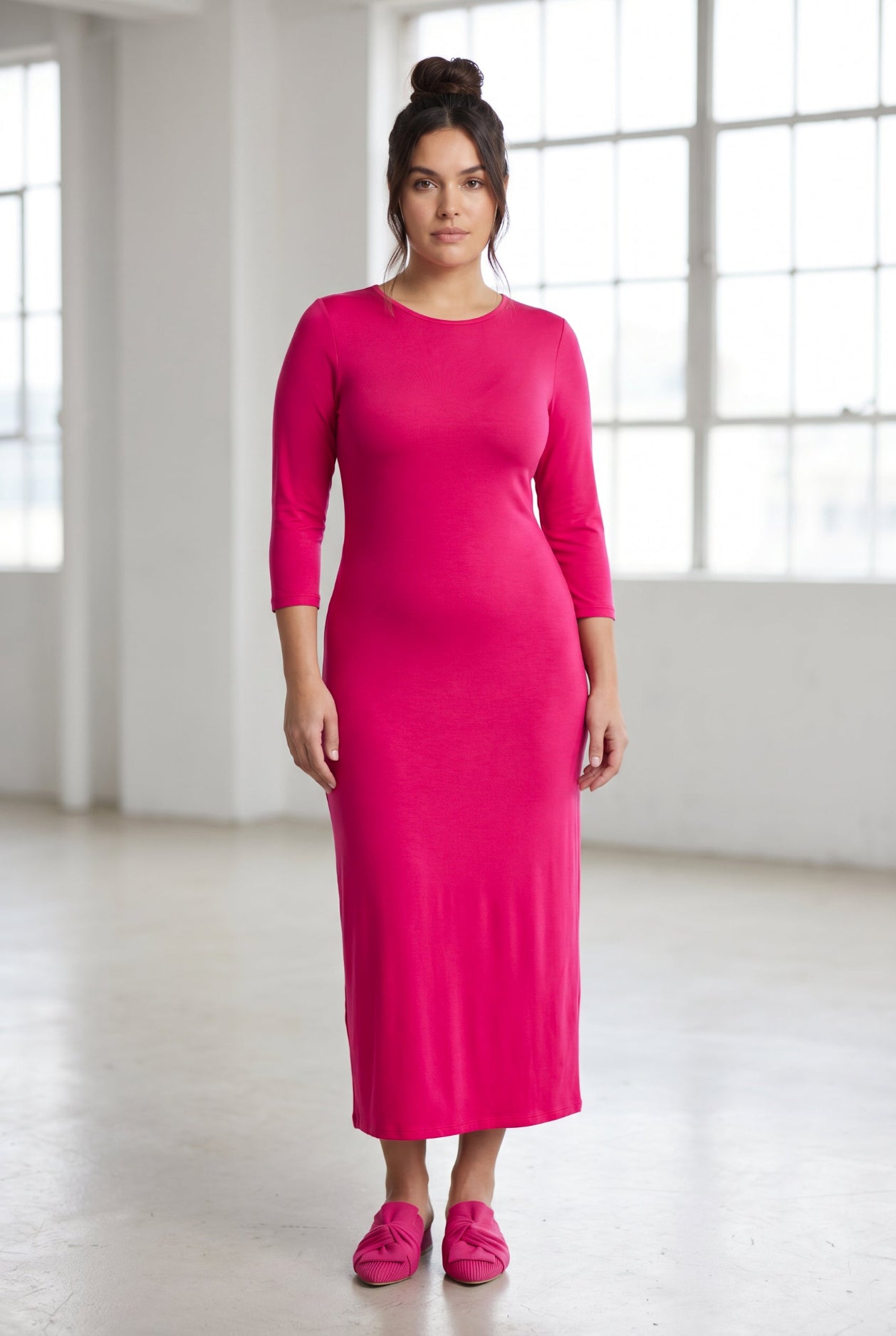 knee length dresses for ladies Go To Layering Dress - Black Organic main image 0