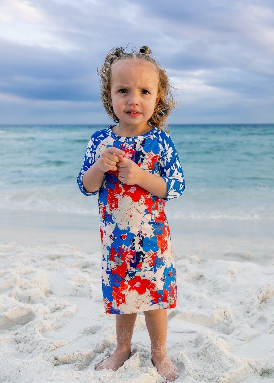 4t dresses Girls' Sport Swim Dress in Firecracker Garden