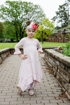 modest 3/4 ruffle sleeve and bottom ruffle mommy and me dresses