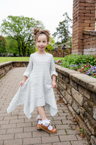modest 3/4 ruffle sleeve and bottom ruffle mommy and me dresses