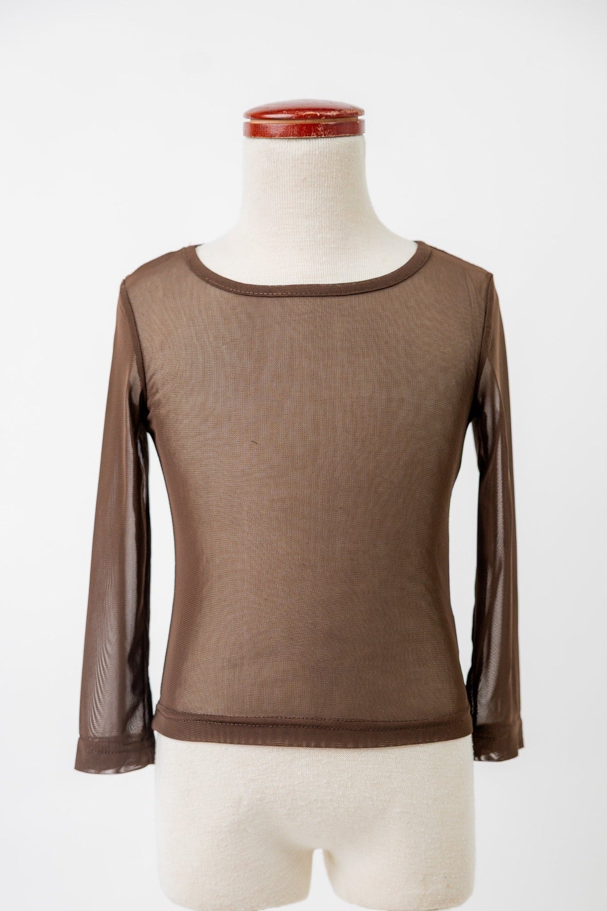 Girls' Mesh Tee in Brown - Final Sale nuggles-clothing