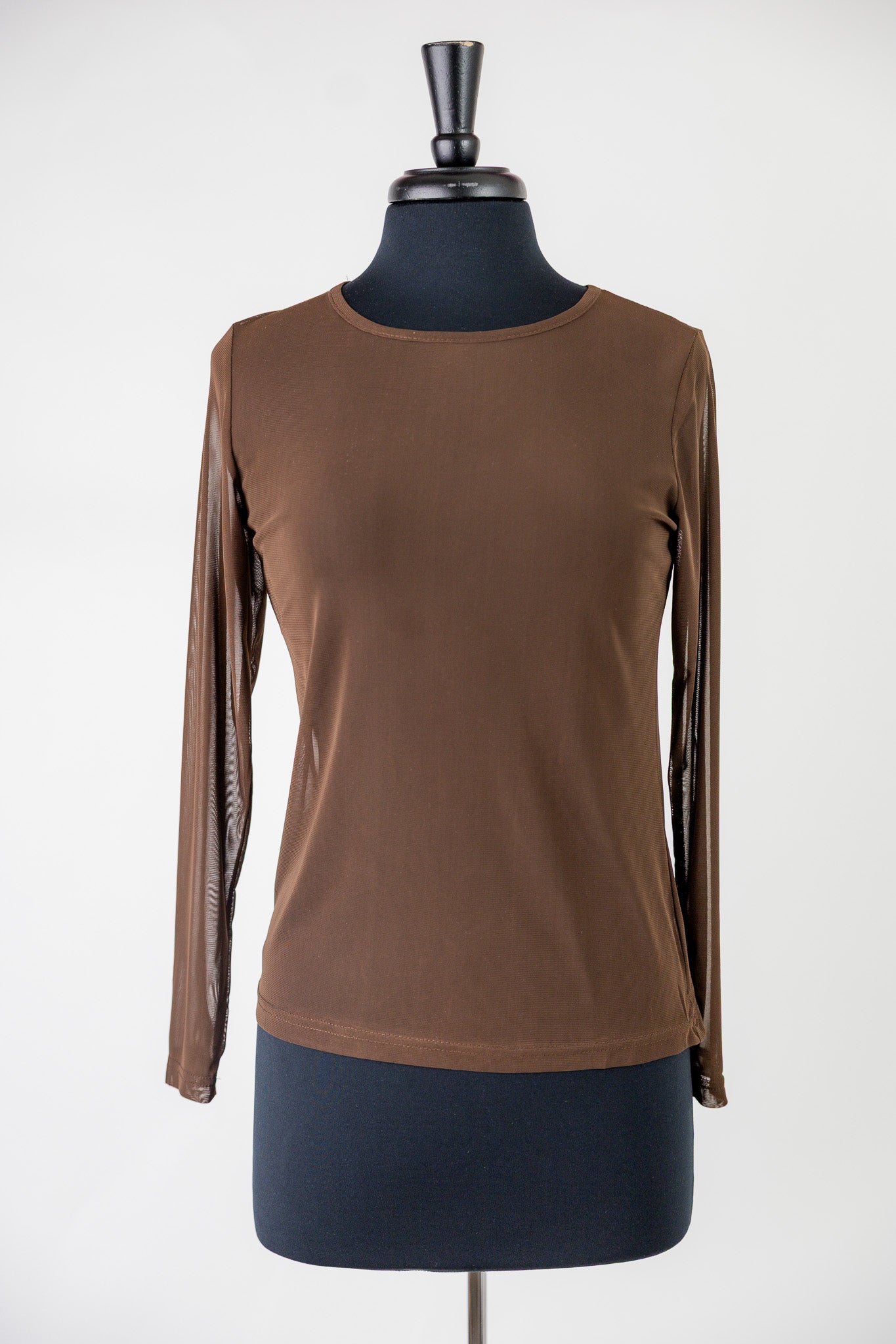 Mesh layering top for girls and women by Nuggles®, modest long sleeve underlayer.