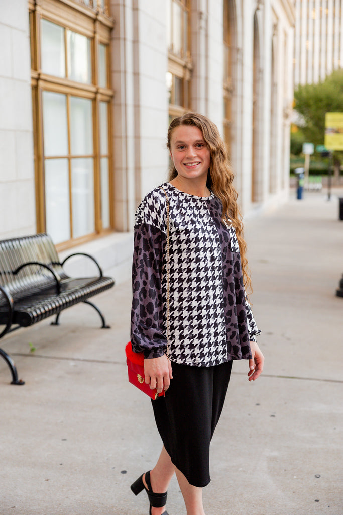 modest long sleeve top pretty prints