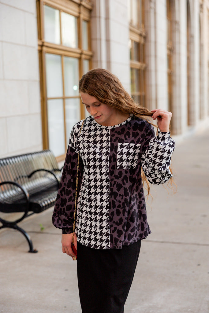 modest long sleeve top pretty prints