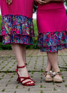 ruffle layering slip in girls and ladies in 27" solid with pretty prints