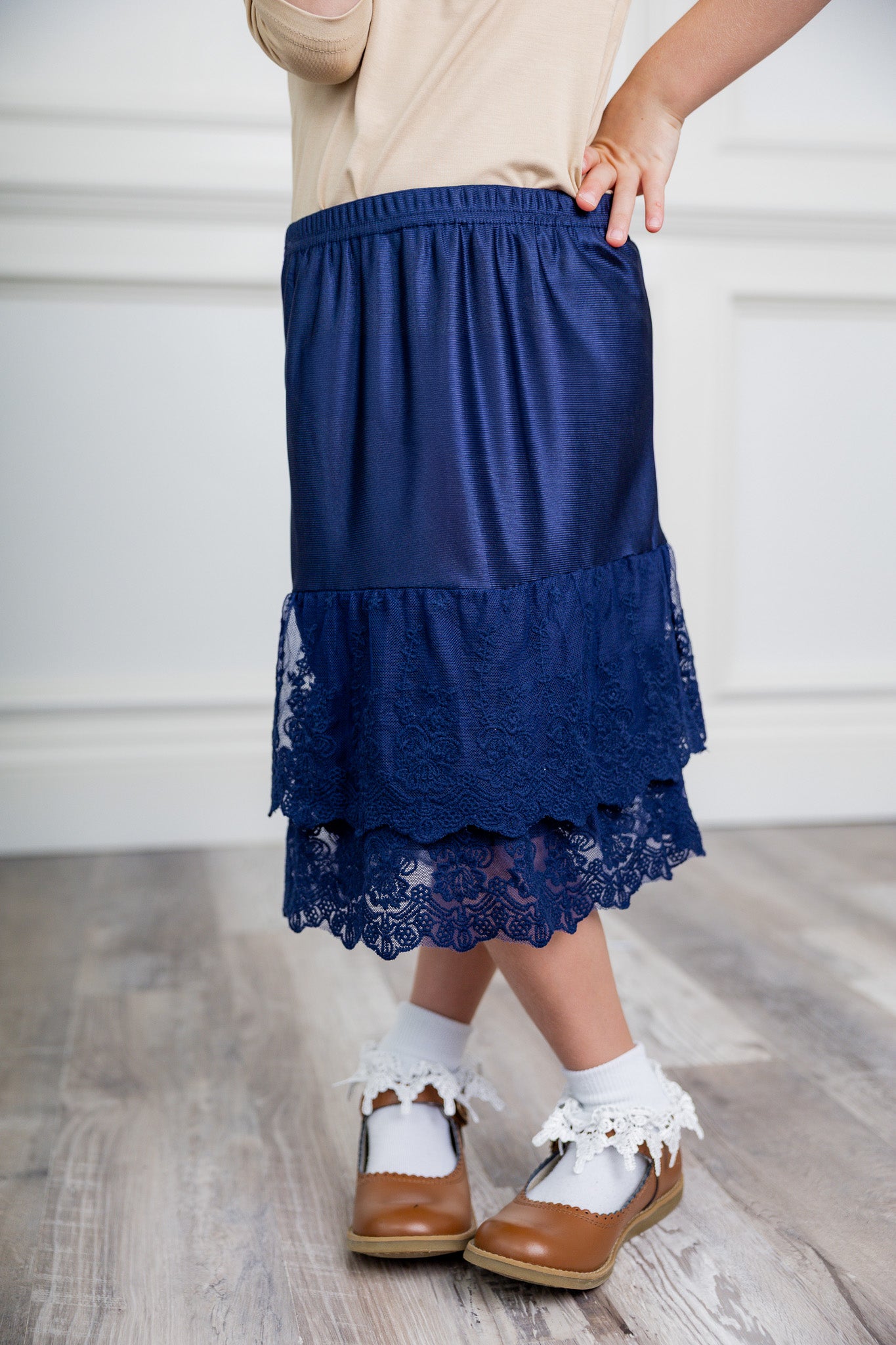 Nuggles® girls slip with lace hem for under dresses and skirts