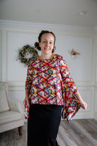  modest new norie top with pretty prints flowy