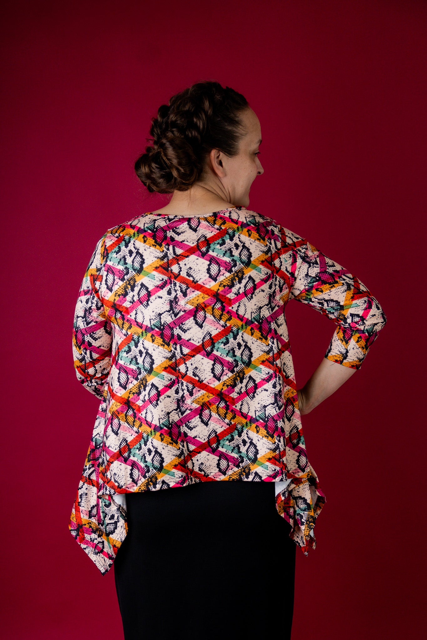  modest new norie top with pretty prints flowy