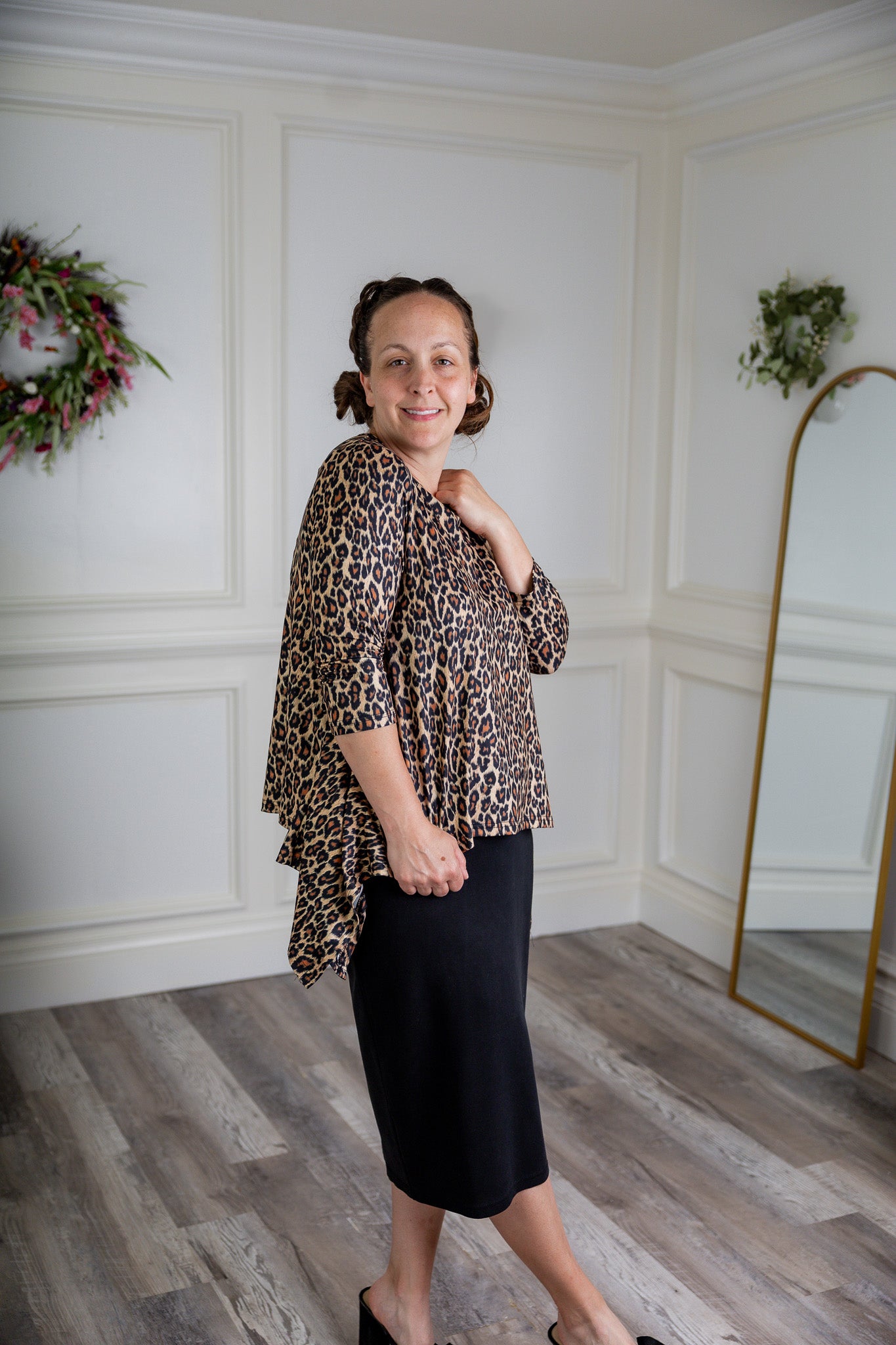  modest new norie top with pretty prints flowy