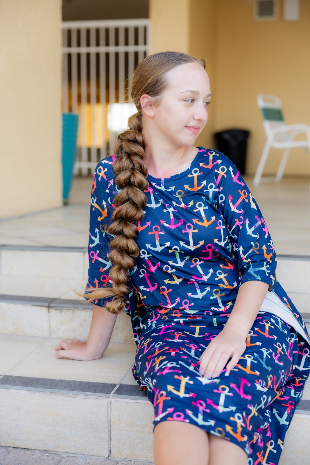 Carlie Swim Dress in Nautical Nights nuggles-clothing