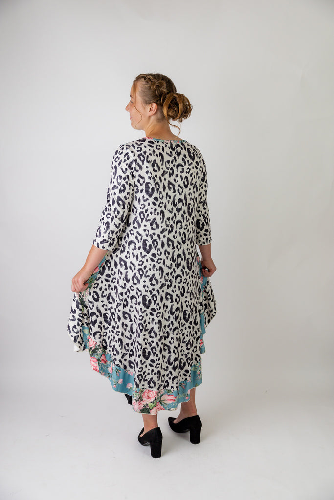 3/4 sleeve modest tops high low prints