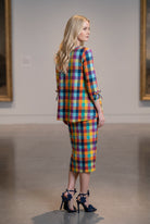 Model wearing Nuggles® Lexi Bow Top in Jackson Plaid