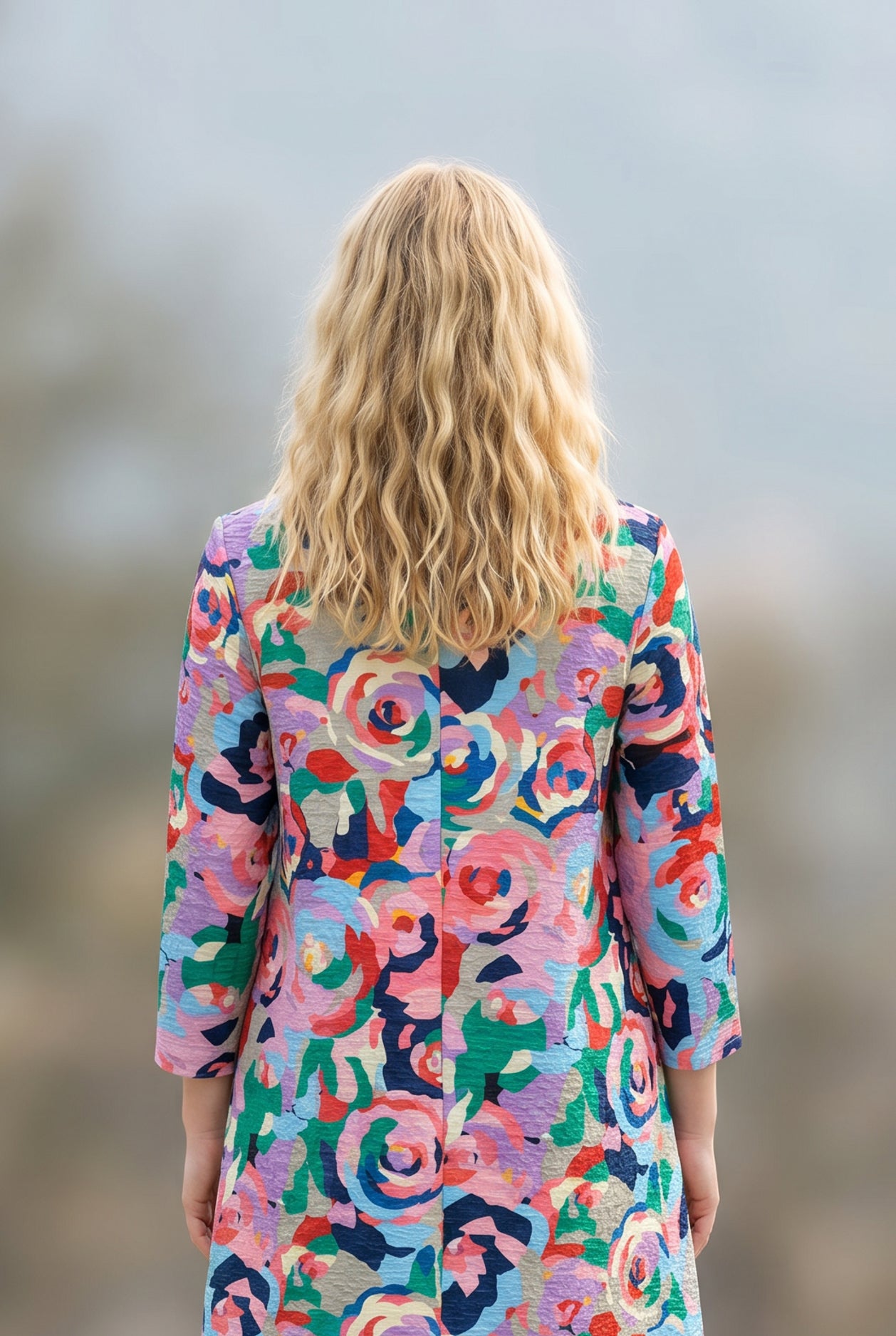 Nuggles Eleanor Top in Jelly Pop, breathable textured modest everyday top in cheerful pink pattern