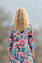 Nuggles Eleanor Top in Jelly Pop, breathable textured modest everyday top in cheerful pink pattern