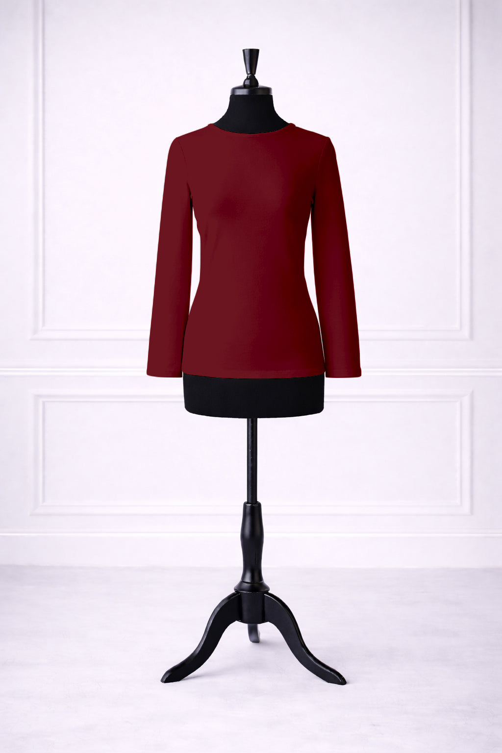 Stock photo of our Nuggles® Essential Long Sleeve Tee in Brick Red